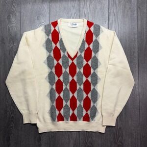 Vintage Pringle of Scotland Wool Mens V Neck Sweater Academia Grandpacore Preppy